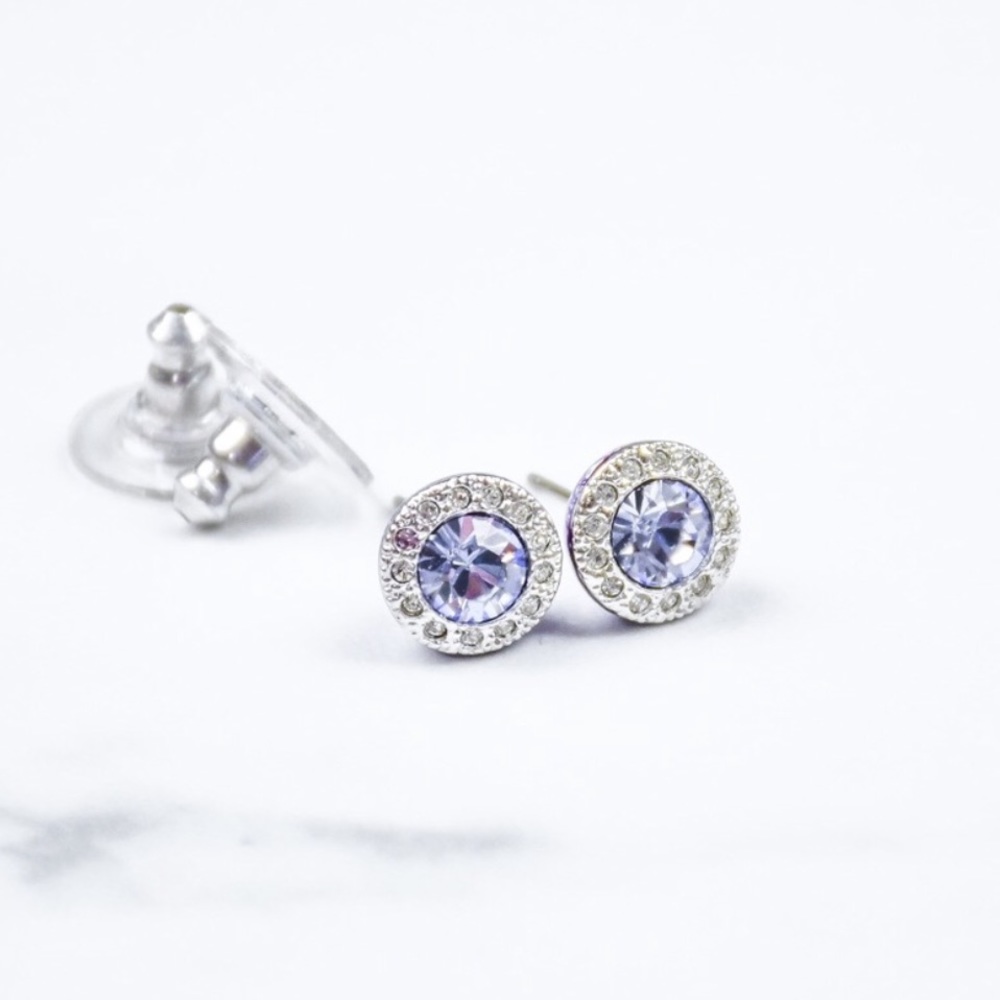 Lavender Swarovski Crystal Stud Earrings